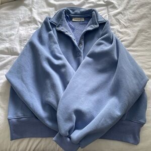 BNWOT** American Threads Blue Quarter button up Sweatshirt